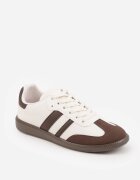 gowin Adidași Plati Bej-Maro Decorate cu Benzi Glaria