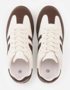 gowin Adidași Plati Bej-Maro Decorate cu Benzi Glaria
