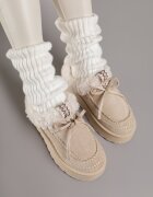 gowin Cizme de zăpadă bej tip slip-on în stil rustic cu fundă și blană Tusor