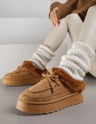 gowin Cizme de zăpadă Maro fără închidere în Stil Rustic cu Fundă și Blană Tusora