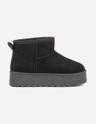 gowin Ghete de iarnă Negre slip-on din imitație de piele întoarsă cu platformă Tusanala