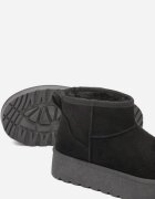 gowin Ghete de iarnă Negre slip-on din imitație de piele întoarsă cu platformă Tusanala