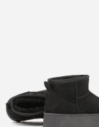 gowin Ghete de iarnă Negre slip-on din imitație de piele întoarsă cu platformă Tusanala