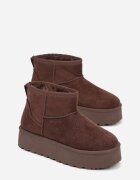 gowin Ghete de zăpadă Maro slip-on din imitație de piele întoarsă cu platformă Tusanala
