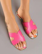 gowin Papuci Fucsia cu Decupaje și Model Geometric Purinna