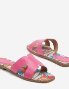 gowin Papuci Fucsia cu Decupaje și Model Geometric Purinna