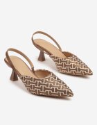 gowin Sandale Maro cu toc kitten cu motiv geometric Arrivanna