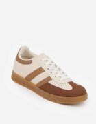 gowin Sneakers Bej cu Alb Tip Tenisi Iconici cu Cusături Decorative Selfia
