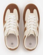 gowin Sneakers Bej cu Alb Tip Tenisi Iconici cu Cusături Decorative Selfia