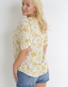 h&s Bluză Galbenă din Viscoză cu Imprimeu floral și Mânecă 3/4 Thaleta