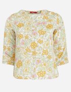 h&s Bluză Galbenă din Viscoză cu Imprimeu floral și Mânecă 3/4 Thaleta
