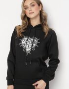 h&s Bluza Neagră cu Glugă și Imprimeu cu benzi elastice Sitta