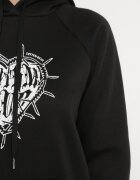 h&s Bluza Neagră cu Glugă și Imprimeu cu benzi elastice Sitta