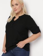 h&s Bluză Neagră din viscoză și cu mânecă 3/4 Arerissa