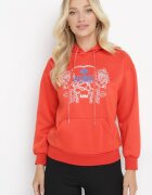 h&s Bluza Pomarańczowa cu glugă și imprimeu și manșete Apperforda