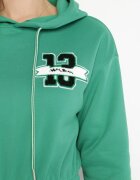 h&s Bluză Verde Scurtă cu Glugă și Elastic cu Imprimeu Varel