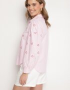 h&s Cămașă Roz din Bumbac cu Broderie Decorativă Doviene