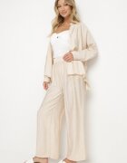 h&s Compleu Bej oversize Cămașă și Pantaloni Ulosarenia