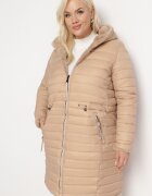 h&s Geacă Bej Reversibilă cu Matlasare Decorativă cu Glugă și Elastic în Talie Bellura