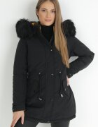 h&s Geacă Negru-Galben Reversibilă Matlasată cu Glugă cu Blană Amerina