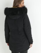 h&s Geacă Negru-Galben Reversibilă Matlasată cu Glugă cu Blană Amerina