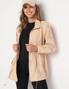 h&s Geacă Parka Bej închis din Bumbac strânsă în talie cu șnur închisă cu capse Velethra