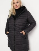 h&s Geacă Reversibilă Neagră cu matlasare decorativă cu glugă și elastic în talie Bellura