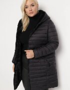 h&s Geacă Reversibilă Neagră cu matlasare decorativă cu glugă și elastic în talie Bellura