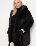 h&s Geacă Reversibilă Neagră cu matlasare decorativă cu glugă și elastic în talie Bellura