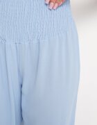 h&s Pantaloni Albastru deschis cu picior drept și talie elastică încrețită Perdila