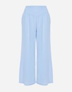h&s Pantaloni Albastru deschis cu picior drept și talie elastică încrețită Perdila