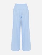 h&s Pantaloni Albastru deschis cu picior drept și talie elastică încrețită Perdila