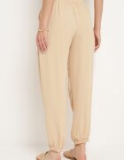 h&s Pantaloni bej de trening cu elastic în talie și talie înaltă Dimrou