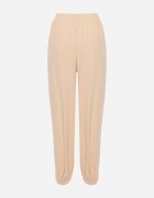 h&s Pantaloni bej de trening cu elastic în talie și talie înaltă Dimrou