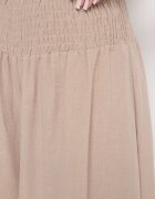 h&s Pantaloni Bej Largi Culottes Ornamentate cu Volane Fenalida