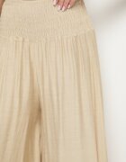 h&s Pantaloni Culotte Larghi Bej cu lungime 7/8 cu talie înaltă Ulamiriela