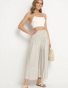 h&s Pantaloni culotte largi gri deschis cu lungime 7/8 cu talie înaltă Ulamiriela