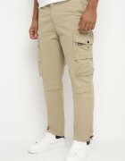 h&s Pantaloni Jogger Bej închis din bumbac cu buzunare cu clapetă Lanathia