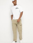h&s Pantaloni Jogger Bej închis din bumbac cu buzunare cu clapetă Lanathia