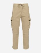 h&s Pantaloni Jogger Bej închis din bumbac cu buzunare cu clapetă Lanathia