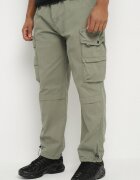 h&s Pantaloni jogger verzi din bumbac cu buzunare cu clape Lanathia