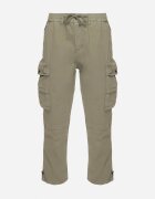 h&s Pantaloni jogger verzi din bumbac cu buzunare cu clape Lanathia