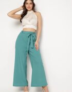 h&s Pantaloni Largi Mentă cu Legătură în Talie Paper Bag Tisallas