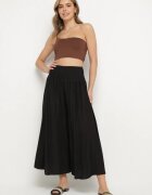 h&s Pantaloni largi negri culotte de lungime 7/8 cu talie înaltă Ulamiriela