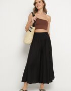 h&s Pantaloni largi negri culotte de lungime 7/8 cu talie înaltă Ulamiriela