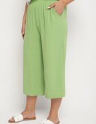 h&s Pantaloni Largi Verde Deschis cu talie înaltă cu elastic în talie și cu picior 3/4 Levolia