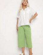 h&s Pantaloni Largi Verde Deschis cu talie înaltă cu elastic în talie și cu picior 3/4 Levolia