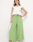 h&s Pantaloni Largi Verde deschis Tip Palazzo cu Legătură Ulialitia