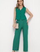 h&s Pantaloni Largi Verde Paper Bag cu Curea și Buzunare Wrenika