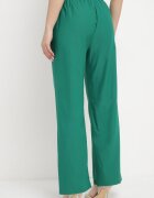 h&s Pantaloni Largi Verde Paper Bag cu Curea și Buzunare Wrenika